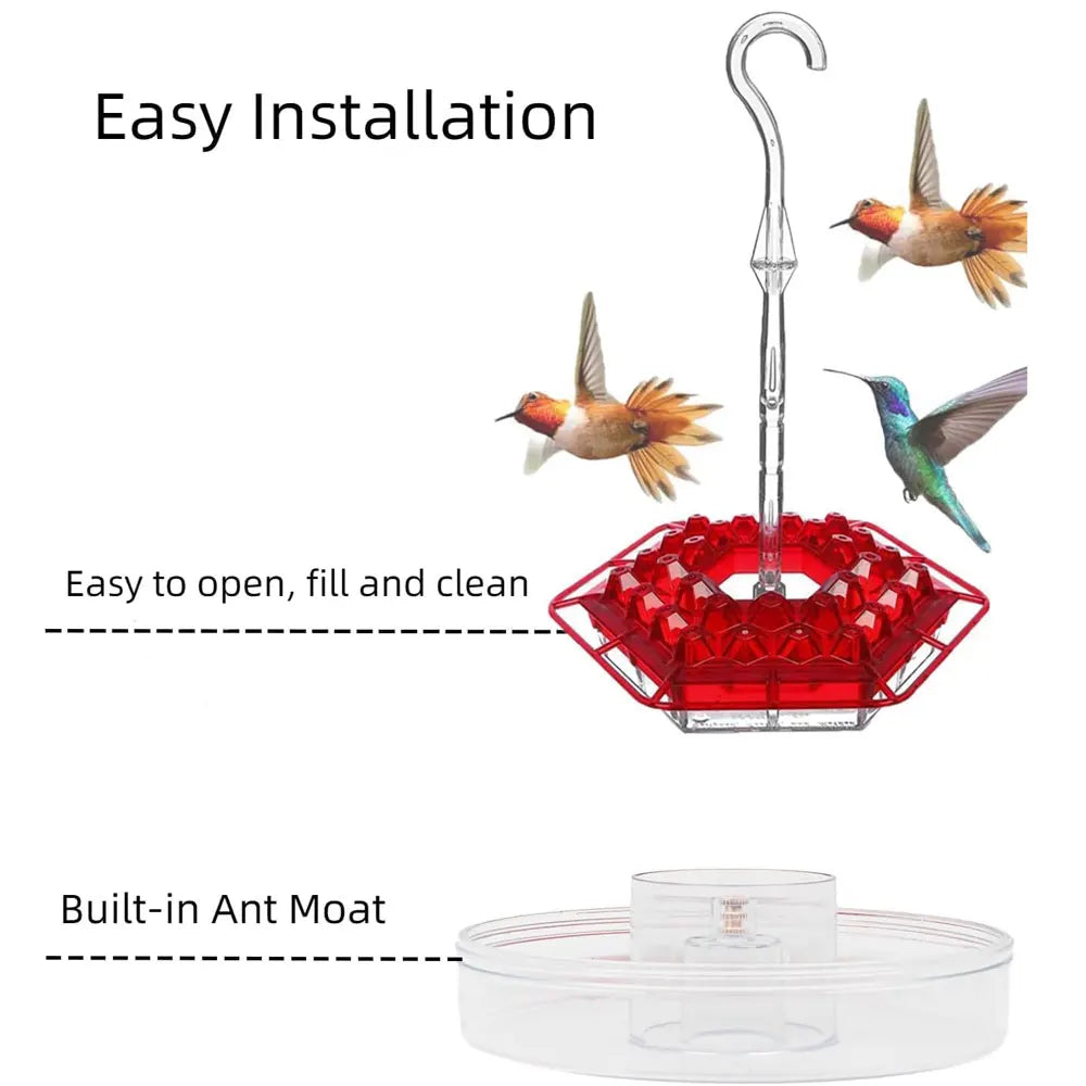 Hummingbird Feeders For Outdoors Hanging Ant And Bee Proof With Ant Moat Windchime Plastic Humming Bird Feeder