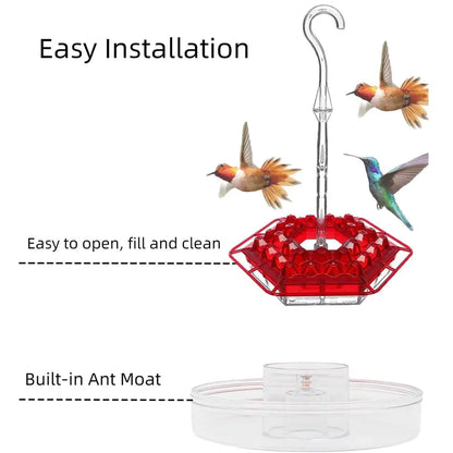 Hummingbird Feeders For Outdoors Hanging Ant And Bee Proof With Ant Moat Windchime Plastic Humming Bird Feeder