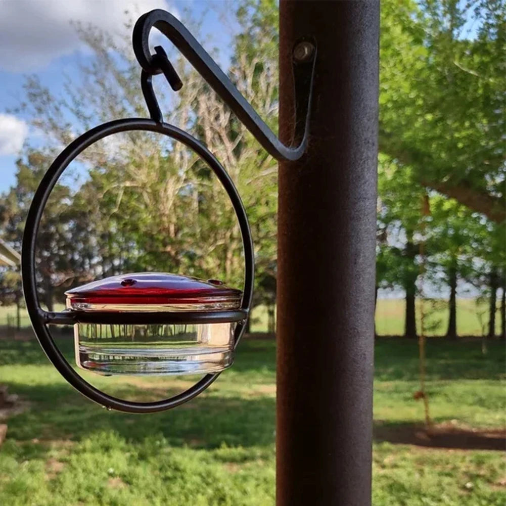 Hummingbird Feeder Tray with Red Plast BowlOutdoor Humming Bird Feeder Attract Birds for Outside Garden Backyard Patio Deck